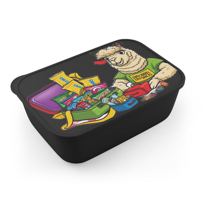 Early 2000s Snacks — Black PLA Bento Box with Utensils
