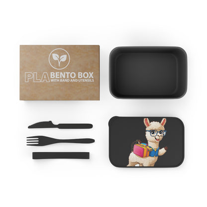 Cute Nerd School — Black PLA Bento Box with Utensils