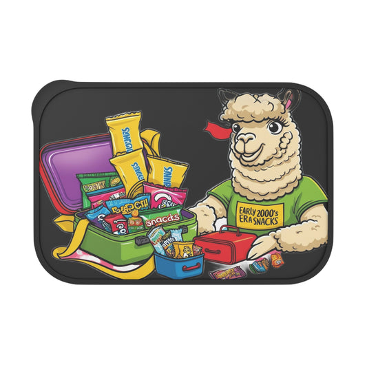 Early 2000s Snacks — Black PLA Bento Box with Utensils