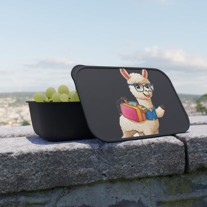 Cute Nerd School — Black PLA Bento Box with Utensils